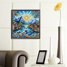 Load image into Gallery viewer, Diamond Painting - Full Round - abstract color houses (40*40CM)