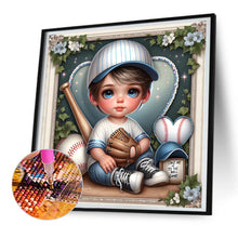 Load image into Gallery viewer, Diamond Painting - Full Round - baseball boy (30*30CM)
