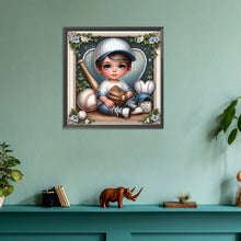 Load image into Gallery viewer, Diamond Painting - Full Round - baseball boy (30*30CM)
