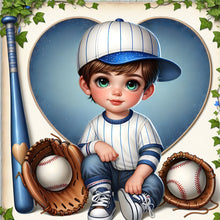 Load image into Gallery viewer, Diamond Painting - Full Round - baseball boy (30*30CM)