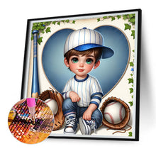 Load image into Gallery viewer, Diamond Painting - Full Round - baseball boy (30*30CM)