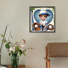Load image into Gallery viewer, Diamond Painting - Full Round - baseball boy (30*30CM)