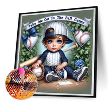 Load image into Gallery viewer, Diamond Painting - Full Round - baseball boy (30*30CM)