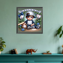 Load image into Gallery viewer, Diamond Painting - Full Round - baseball boy (30*30CM)
