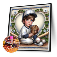 Load image into Gallery viewer, Diamond Painting - Full Round - baseball boy (30*30CM)