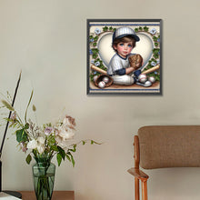 Load image into Gallery viewer, Diamond Painting - Full Round - baseball boy (30*30CM)
