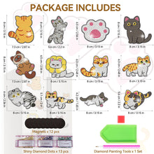 Load image into Gallery viewer, 12Pcs Diamond Painting Fridge Magnet Kittle Diamond Painting Refrigerator Magnet