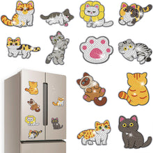 Load image into Gallery viewer, 12Pcs Diamond Painting Fridge Magnet Kittle Diamond Painting Refrigerator Magnet