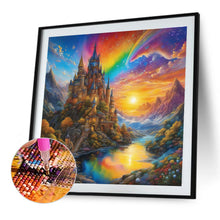 Load image into Gallery viewer, Diamond Painting - Full Round - Rainbow sky and landscape castle (40*40CM)