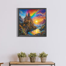 Load image into Gallery viewer, Diamond Painting - Full Round - Rainbow sky and landscape castle (40*40CM)