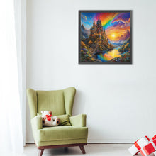 Load image into Gallery viewer, Diamond Painting - Full Round - Rainbow sky and landscape castle (40*40CM)