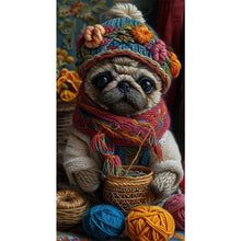 Load image into Gallery viewer, AB Diamond Painting - Full Round - Dog in a ball of yarn (40*75CM)