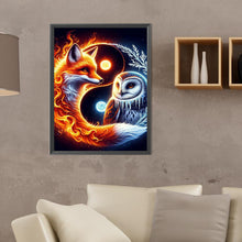 Load image into Gallery viewer, Diamond Painting - Full Round - Owl wolf yin yang diagram (30*40CM)