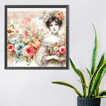 Load image into Gallery viewer, Diamond Painting - Full Round - lady of flowers and plants (40*40CM)