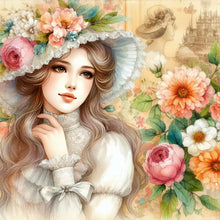 Load image into Gallery viewer, Diamond Painting - Full Round - lady of flowers and plants (40*40CM)