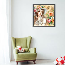 Load image into Gallery viewer, Diamond Painting - Full Round - lady of flowers and plants (40*40CM)