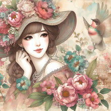 Load image into Gallery viewer, Diamond Painting - Full Round - lady of flowers and plants (40*40CM)