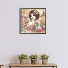 Load image into Gallery viewer, Diamond Painting - Full Round - lady of flowers and plants (40*40CM)