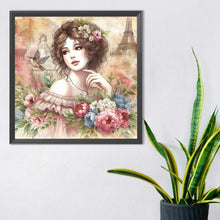Load image into Gallery viewer, Diamond Painting - Full Round - lady of flowers and plants (40*40CM)
