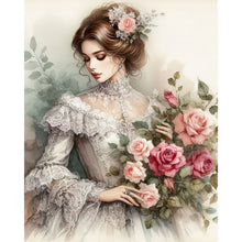 Load image into Gallery viewer, Diamond Painting - Full Round - lady of flowers and plants (40*50CM)