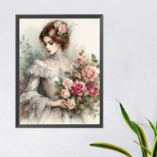 Load image into Gallery viewer, Diamond Painting - Full Round - lady of flowers and plants (40*50CM)