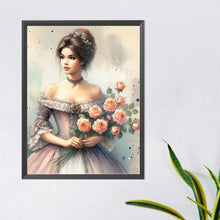 Load image into Gallery viewer, Diamond Painting - Full Round - lady of flowers and plants (40*50CM)