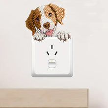 Load image into Gallery viewer, 4Pcs Acrylic Cute Animals Wall Sticker Diamond Switch Sticker for Bathroom Decor