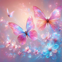 Load image into Gallery viewer, AB Diamond Painting - Full Round - pink butterfly (40*40CM)