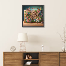 Load image into Gallery viewer, Diamond Painting - Partial Special Shaped - iloveyou calligraphy and painting (30*30CM)