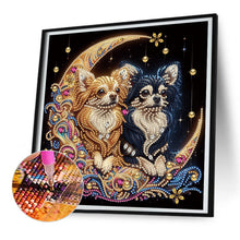 Load image into Gallery viewer, Diamond Painting - Partial Special Shaped - Moonlight Chihuahua (30*30CM)
