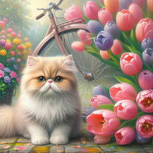 Load image into Gallery viewer, Diamond Painting - Full Square - tulip cat cat (30*30CM)