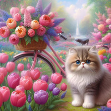 Load image into Gallery viewer, Diamond Painting - Full Square - tulip cat cat (30*30CM)