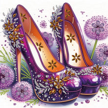 Load image into Gallery viewer, Diamond Painting - Partial Special Shaped - flower high heels (30*30CM)