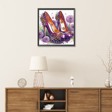 Load image into Gallery viewer, Diamond Painting - Partial Special Shaped - flower high heels (30*30CM)