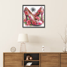 Load image into Gallery viewer, Diamond Painting - Partial Special Shaped - flower high heels (30*30CM)
