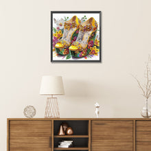 Load image into Gallery viewer, Diamond Painting - Partial Special Shaped - flower high heels (30*30CM)