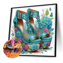 Load image into Gallery viewer, Diamond Painting - Partial Special Shaped - flower high heels (30*30CM)