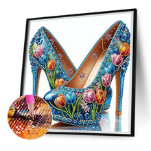 Load image into Gallery viewer, Diamond Painting - Partial Special Shaped - flower high heels (30*30CM)