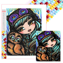 Load image into Gallery viewer, Diamond Painting - Full Square - owl girl (40*50CM)