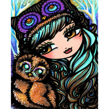 Load image into Gallery viewer, Diamond Painting - Full Square - owl girl (40*50CM)