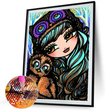 Load image into Gallery viewer, Diamond Painting - Full Square - owl girl (40*50CM)