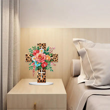 Load image into Gallery viewer, Special Shape Flower Cross Diamond Painting Desktop Ornaments Kit for Home Decor