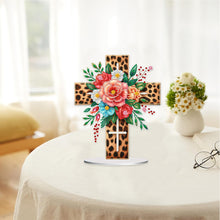 Load image into Gallery viewer, Special Shape Flower Cross Diamond Painting Desktop Ornaments Kit for Home Decor