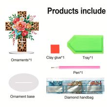 Load image into Gallery viewer, Special Shape Flower Cross Diamond Painting Desktop Ornaments Kit for Home Decor