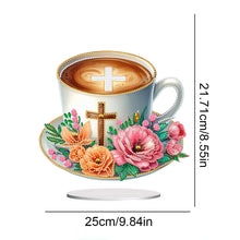 Load image into Gallery viewer, Special Shape Flower Coffee Cross Diamond Painting Desktop Ornaments Kit