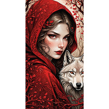 Load image into Gallery viewer, Diamond Painting - Full Round - Fantasy retro girl and wolf (40*75CM)