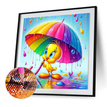 Load image into Gallery viewer, Diamond Painting - Full Round - Little yellow duck with rainbow umbrella (30*30CM)