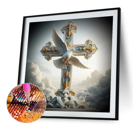 Diamond Painting - Full Round - cross peace dove (40*40CM)