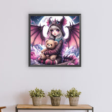 Load image into Gallery viewer, Diamond Painting - Full Round - dinosaur girl (50*50CM)