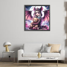 Load image into Gallery viewer, Diamond Painting - Full Round - dinosaur girl (50*50CM)